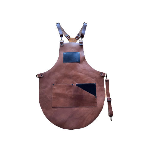 Brown leather apron