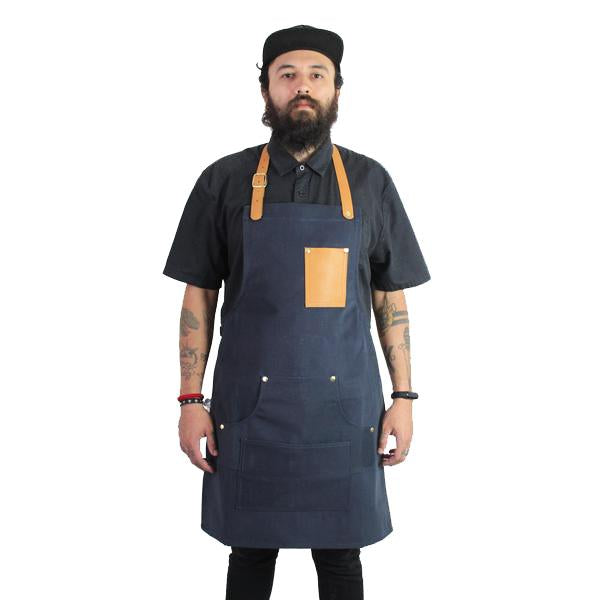 Navy blue canvas apron