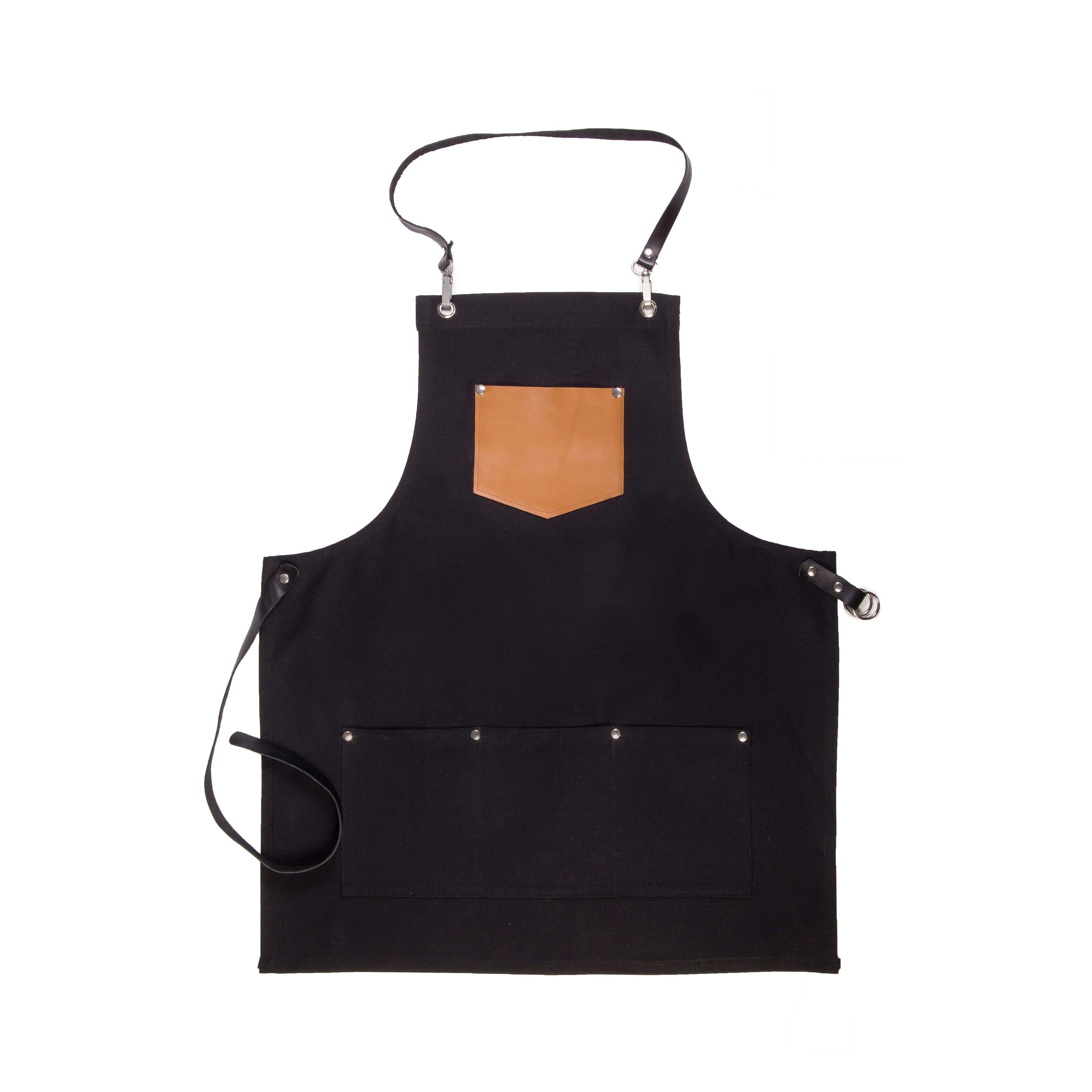 Black canvas apron